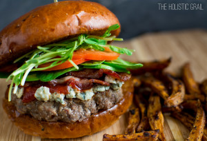 Burgers with Blue Cheese and bacon