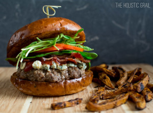 Burgers with bacon and blue cheese